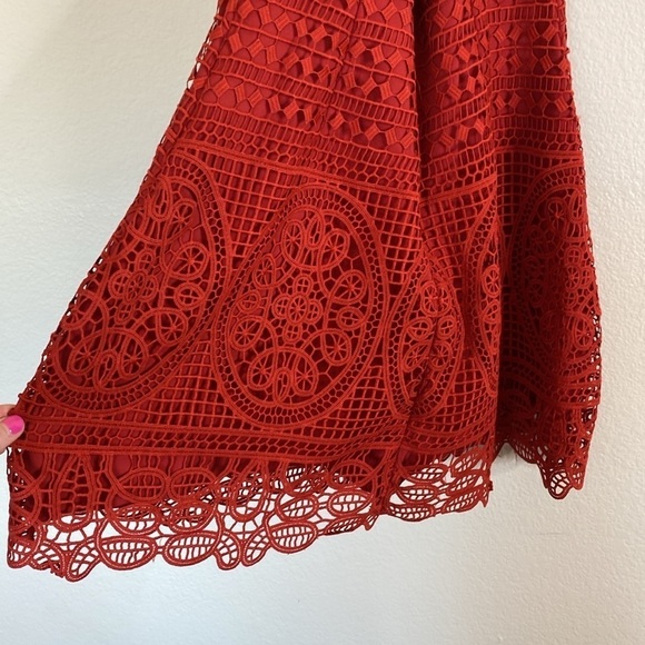 Lovers + Friends Orchard crocheted dress women’s medium burnt red EUC - Picture 6 of 10